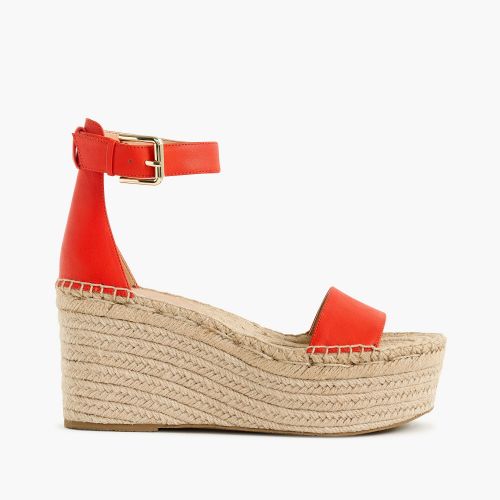 제이크루 Jcrew Platform espadrille sandals in leather