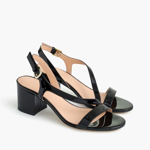 제이크루 Jcrew Asymmetrical strappy sandals (60mm) in patent leather