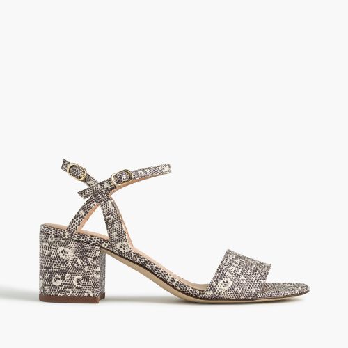 제이크루 Jcrew Strappy block-heel sandals (60mm) in lizard-stamped leather