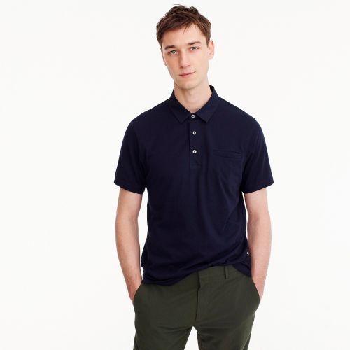 제이크루 Jcrew Woven-collar polo in Pima cotton