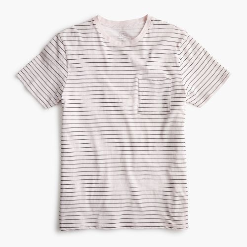 제이크루 Jcrew Slub cotton garment-dyed T-shirt in pink stripe