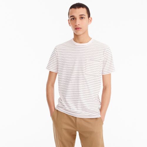 제이크루 Jcrew Slub cotton garment-dyed T-shirt in pink stripe