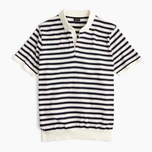 제이크루 Jcrew Pima cotton short-sleeve sweater polo in stripe