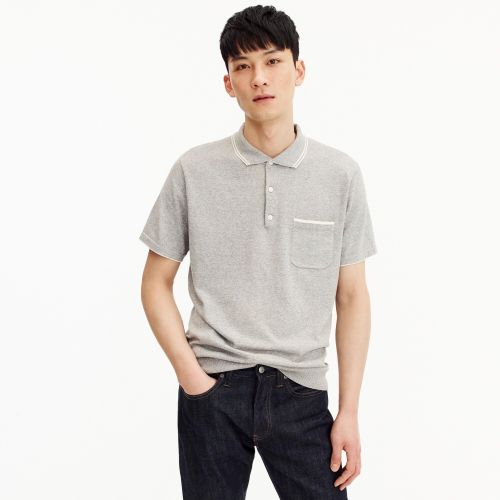 제이크루 Jcrew Pima cotton short-sleeve Johnny-collar sweater polo