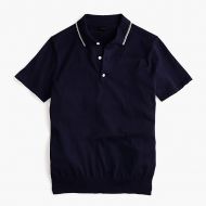 Jcrew Pima cotton short-sleeve tipped sweater polo