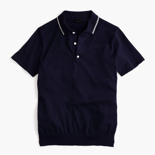 제이크루 Jcrew Pima cotton short-sleeve tipped sweater polo