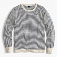 Jcrew Cotton crewneck sweater in grey stripe