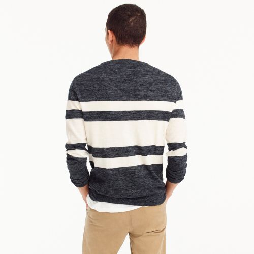 제이크루 Jcrew Cotton-linen crewneck sweater in heather multistripe