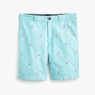 Jcrew 9 cotton short with embroidered flamingos