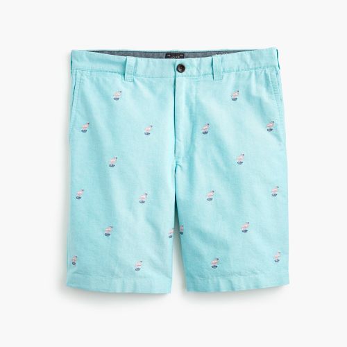 제이크루 Jcrew 9 cotton short with embroidered flamingos