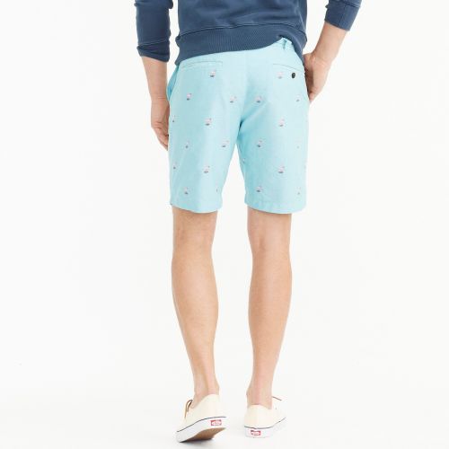 제이크루 Jcrew 9 cotton short with embroidered flamingos