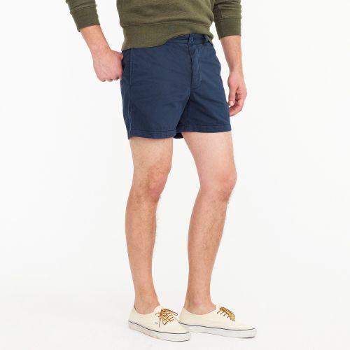 제이크루 Jcrew 5 short in garment-dyed blue cotton