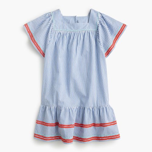 제이크루 Jcrew Girls rickrack-trimmed dress in seersucker