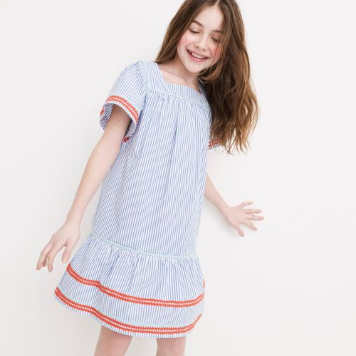 제이크루 Jcrew Girls rickrack-trimmed dress in seersucker