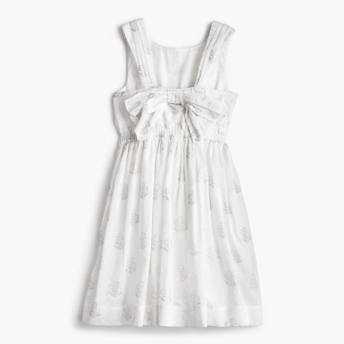 제이크루 Jcrew Girls silver floral bow-back dress