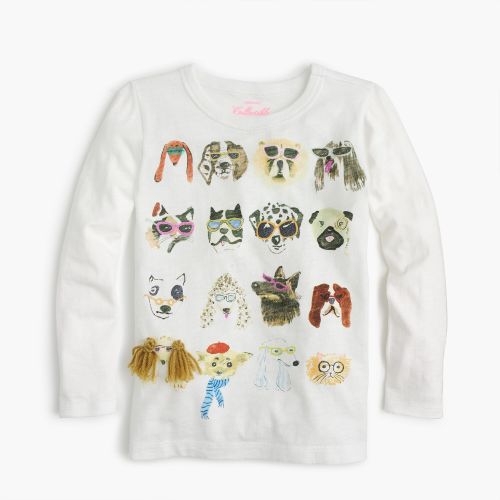 제이크루 Jcrew Girls dogs in specs T-shirt