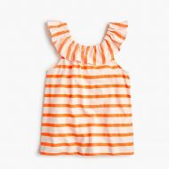 Jcrew Girls ruffle-necked top in stripe