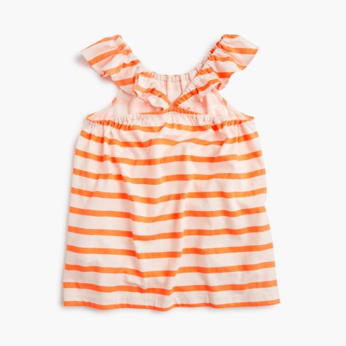 제이크루 Jcrew Girls ruffle-necked top in stripe