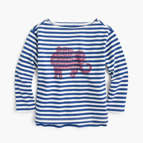 제이크루 Jcrew Girls SZ Blockprints™ for crewcuts elephant-print T-shirt