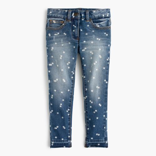 제이크루 Jcrew Girls star-printed stretch toothpick jean