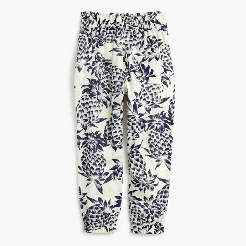 제이크루 Jcrew Girls drawstring pant in pineapple print