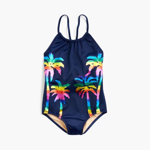 제이크루 Jcrew Girls one-piece swimsuit in palm trees