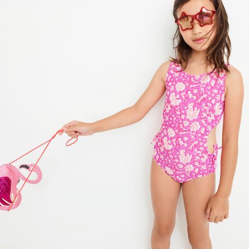 제이크루 Jcrew Girls SZ Blockprints™ for crewcuts cutout one-piece swimsuit