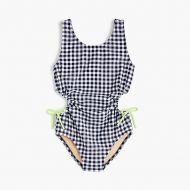 Jcrew Girls cut-out one-piece swimsuit in gingham