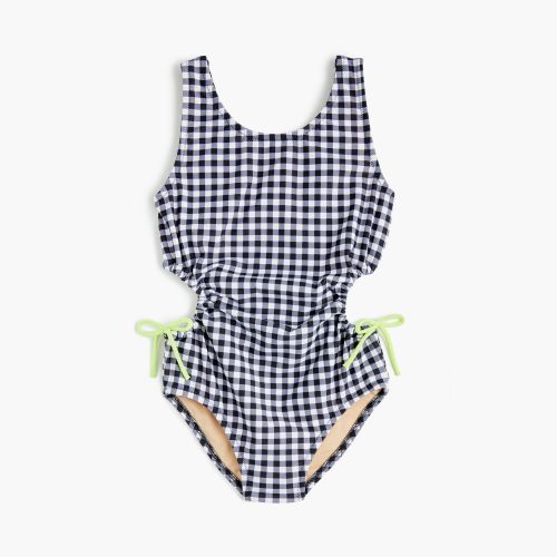 제이크루 Jcrew Girls cut-out one-piece swimsuit in gingham