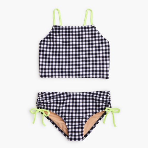 제이크루 Jcrew Girls cropped tankini set in gingham