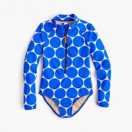 Jcrew Girls long-sleeve one-piece swimsuit in jumbo dots