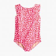 Jcrew Girls flutter-sleeve one-piece swimsuit in hearts