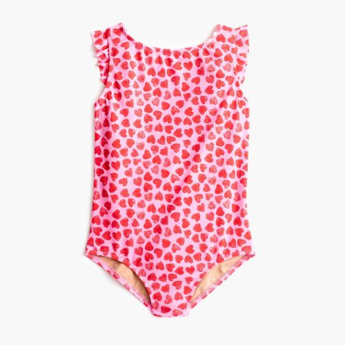 제이크루 Jcrew Girls flutter-sleeve one-piece swimsuit in hearts