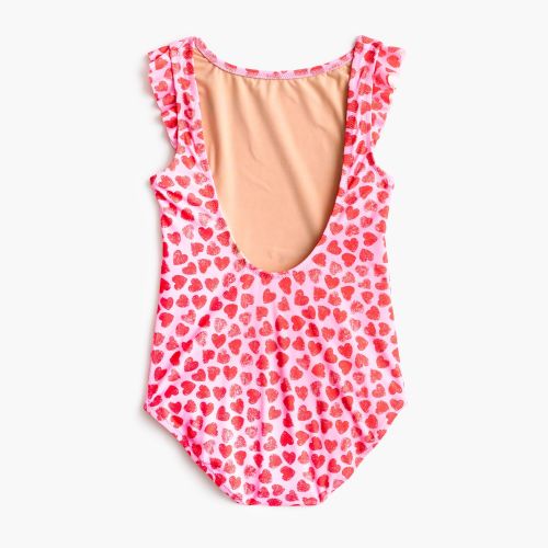 제이크루 Jcrew Girls flutter-sleeve one-piece swimsuit in hearts