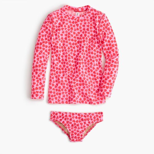 제이크루 Jcrew Girls rash guard set in hearts