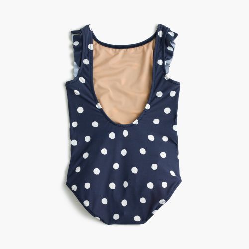 제이크루 Jcrew Girls flutter-sleeve one-piece swimsuit in polka dots