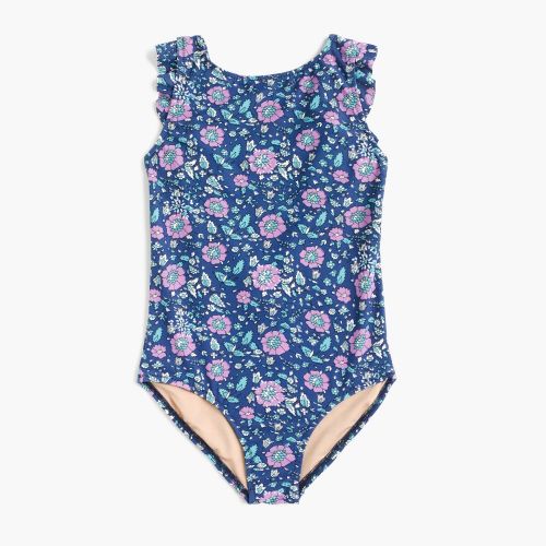 제이크루 Jcrew Girls flutter-sleeve one-piece swimsuit in floral