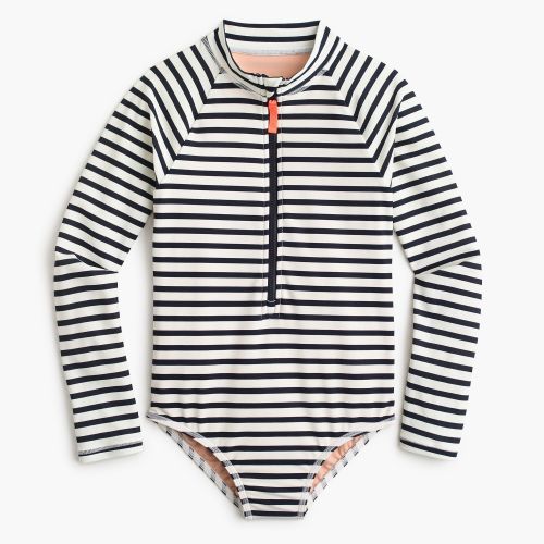 제이크루 Jcrew Girls long-sleeve one-piece swimsuit in stripes