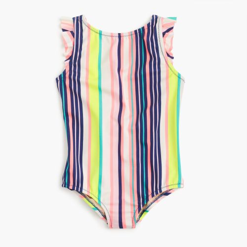 제이크루 Jcrew Girls flutter-sleeve one-piece swimsuit in pink stripe