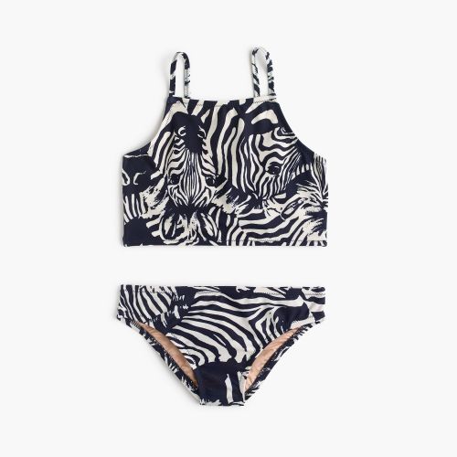 제이크루 Jcrew Girls cropped tankini set in Ratti zebra print