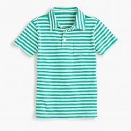 Jcrew Boys slub cotton polo shirt in green stripe