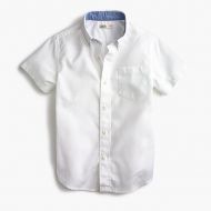 Jcrew Kids short-sleeve Secret Wash shirt in white poplin