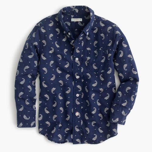 제이크루 Jcrew Kids cotton-linen shirt in paisley