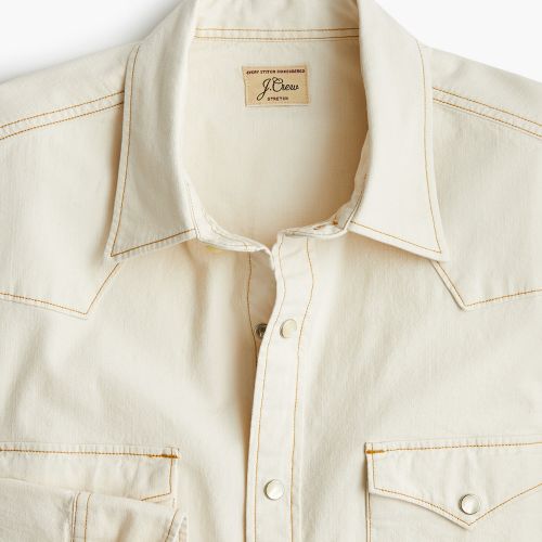 제이크루 Jcrew Western shirt in cream stretch chambray