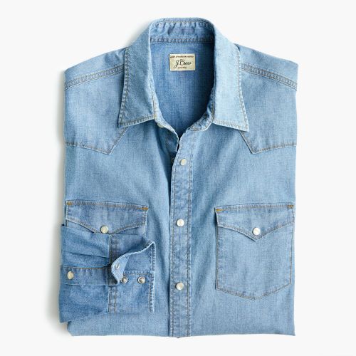 제이크루 Jcrew Western shirt in stretch chambray