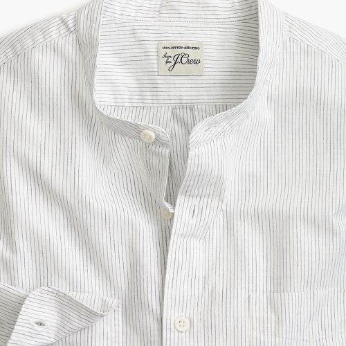 제이크루 Jcrew Band-collar shirt in ivory stripe