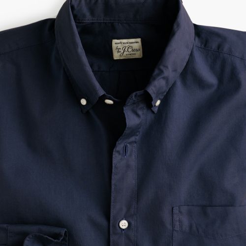 제이크루 Jcrew Untucked stretch Secret Wash shirt in garment-dyed solid poplin