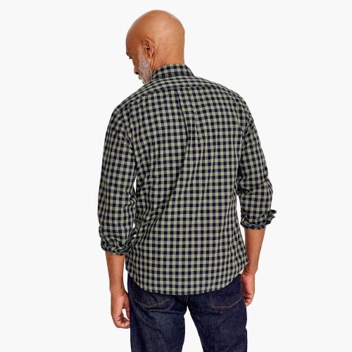 제이크루 Jcrew Untucked stretch Secret Wash shirt in heather poplin gingham