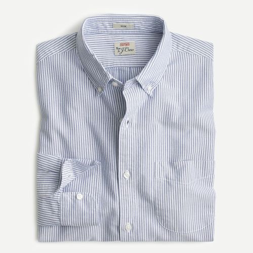 제이크루 Jcrew Slim American Pima cotton oxford shirt with mechanical stretch in stripe