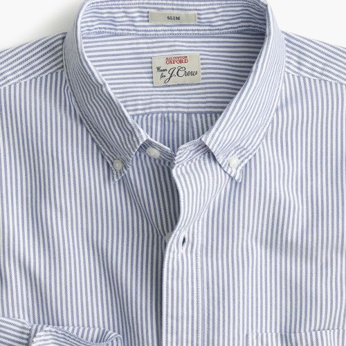 제이크루 Jcrew Slim American Pima cotton oxford shirt with mechanical stretch in stripe